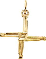 14K Gold St. Bridget's Cross Pendant - Yellow Gold