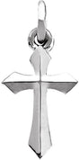 14K Gold Cross Necklace or Pendant – 10x6mm - White Gold