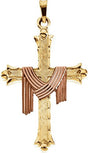 14K Gold Cross with Robe Pendant