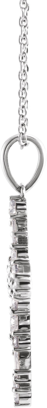 Platinum Natural Diamond Scattered Cross Necklace or Pendant - view 4