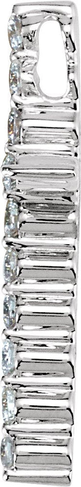 Platinum Round Lab-Grown Diamond Cross Necklace or Pendant - view 10