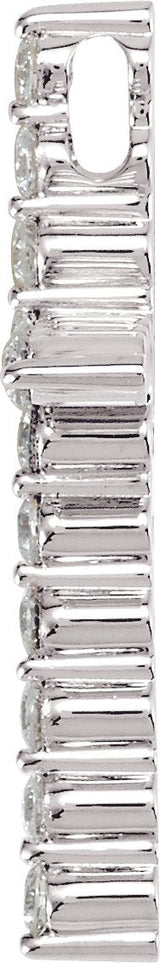 14K Gold Round Natural Diamond Cross Necklace or Pendant – up to 1 1/4 CTW - White Gold - view 8