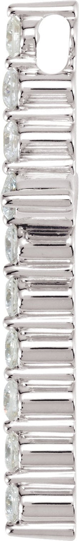 Platinum Round Lab-Grown Diamond Cross Necklace or Pendant - view 8