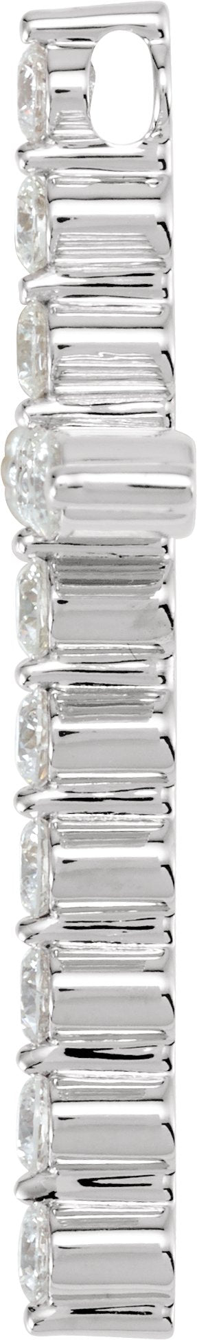 Platinum Round Lab-Grown Diamond Cross Necklace or Pendant - view 6