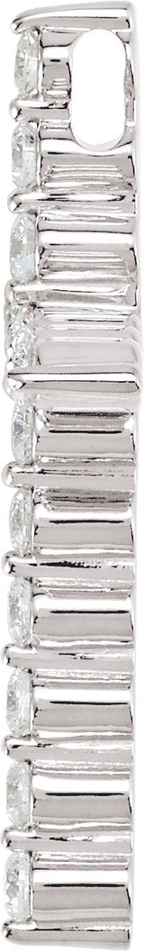 14K Gold Round Natural Diamond Cross Necklace or Pendant – up to 1 1/4 CTW - White Gold - view 8