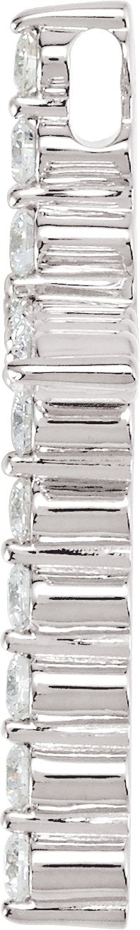 14K Gold Round Natural Diamond Cross Necklace or Pendant – up to 1 1/4 CTW - White Gold - view 8