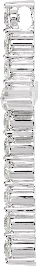 Platinum Round Lab-Grown Diamond Cross Necklace or Pendant - view 8