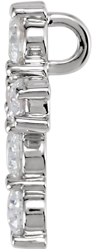 Platinum Round Natural Diamond Cross Necklace or Pendant – up to 1 3/8 CTW - view 11