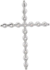14K Gold Round Lab-Grown Diamond Cross Necklace or Pendant - White Gold - view 9