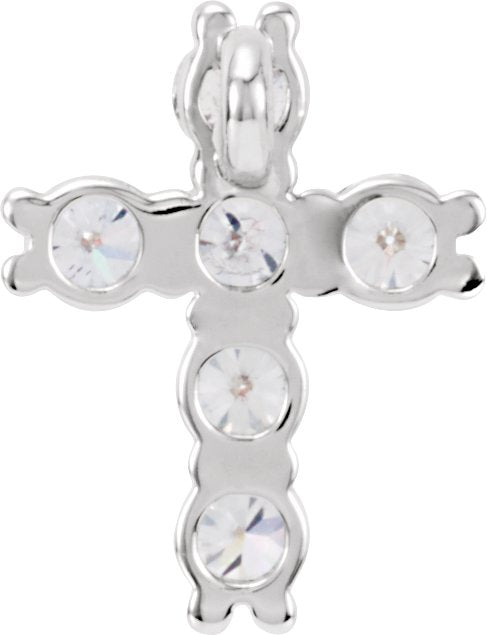 14K Gold Round Natural Diamond Cross Necklace or Pendant – up to 1 3/8 CTW - White Gold - view 12