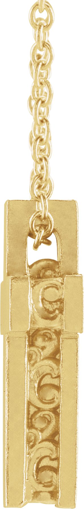 14K Gold Scroll Cross Necklace or Pendant - Yellow Gold - view 2
