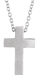 Platinum Scroll Cross Necklace or Pendant