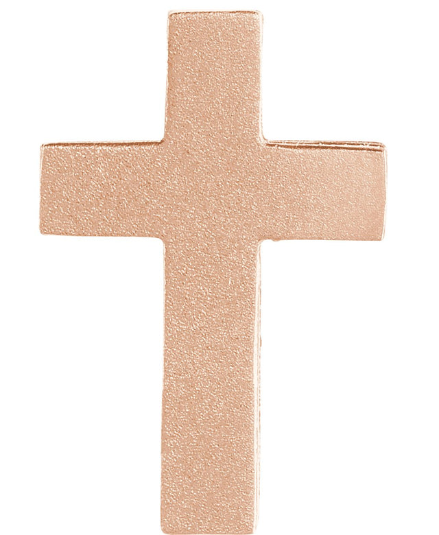 14K Gold Scroll Cross Necklace or Pendant - Rose Gold