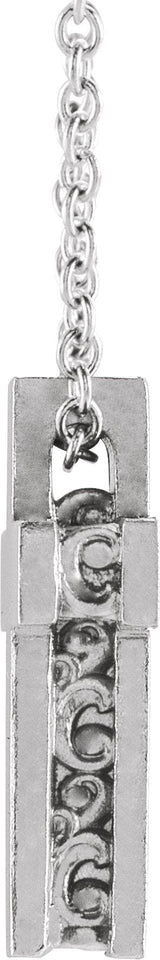 Platinum Scroll Cross Necklace or Pendant - view 2