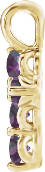 14K Gold Round Natural Alexandrite Accented Cross Necklace or Pendant - Yellow Gold - view 6