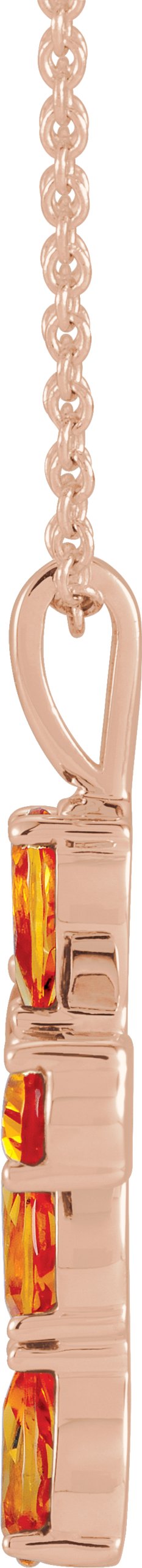 14K Gold Pear Natural Citrine Cross Necklace or Pendant - Rose Gold - view 8