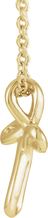 14K Gold Youth Cross Necklace or Pendant - Yellow Gold - view 2