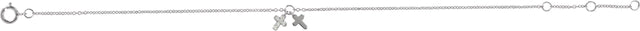 14K Gold Round Natural Diamond Adjustable Cross Bracelet - White Gold - view 4