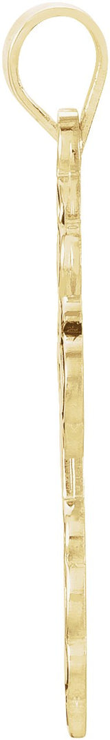 14K Gold Orthodox Cross Pendant with Black Inlay - Yellow Gold - view 2