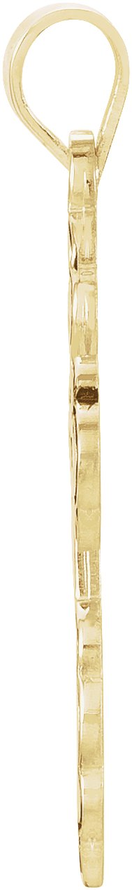 14K Gold Orthodox Cross Pendant with Black Inlay - Yellow Gold - view 2