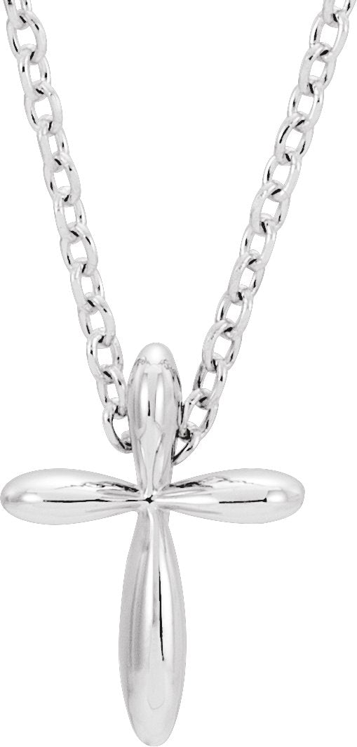 Platinum Cross Necklace or Pendant – 10x7.72mm