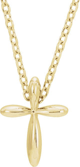 14K Gold Cross Necklace or Pendant – 10x7.72mm - Yellow Gold