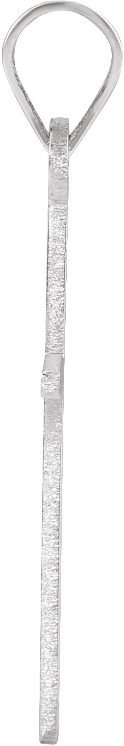 14K Gold Cross Pendant – 17x11mm - White Gold - view 2