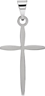 14K Gold Cross Pendant – 17x11mm - White Gold