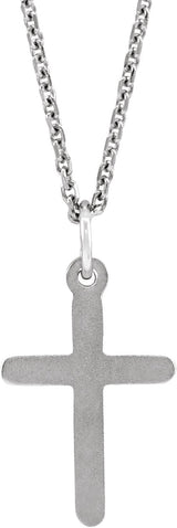 14K Gold Cross Necklace or Pendant – 20x10.4mm - White Gold - view 3