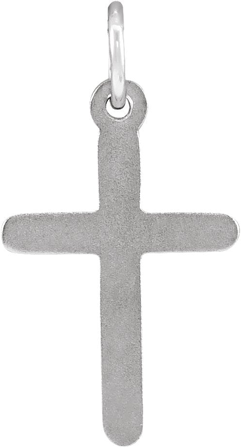 14K Gold Cross Necklace or Pendant – 20x10.4mm - White Gold - view 3