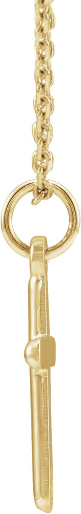 14K Gold Cross Necklace or Pendant – 20x10.4mm - Yellow Gold - view 2