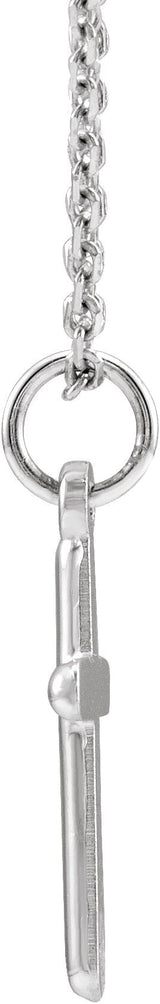 14K Gold Cross Necklace or Pendant – 20x10.4mm - White Gold - view 2