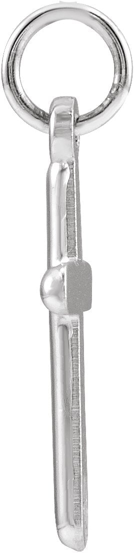 14K Gold Cross Necklace or Pendant – 20x10.4mm - White Gold - view 2
