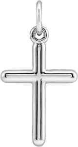 14K Gold Cross Necklace or Pendant – 20x10.4mm - White Gold