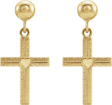 14K Gold Cross Earrings III - view 2