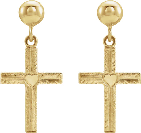 14K Gold Cross Earrings III - view 2