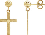 14K Gold Cross Earrings III