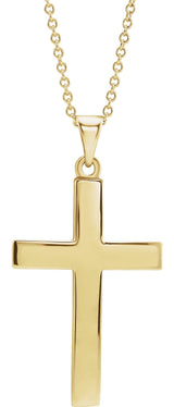 14K Gold Cross Necklace or Pendant – 15.23x7.38mm - Yellow Gold