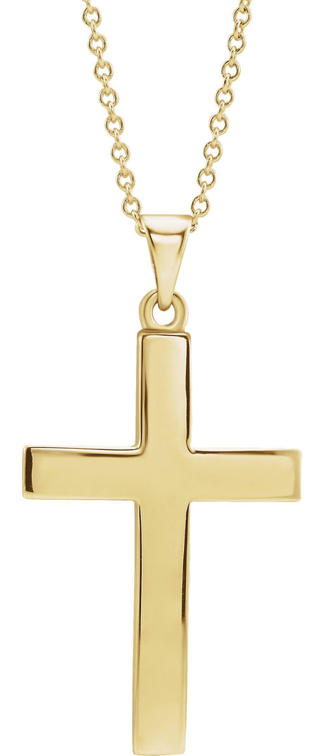 14K Gold Cross Necklace or Pendant – 15.23x7.38mm - Yellow Gold