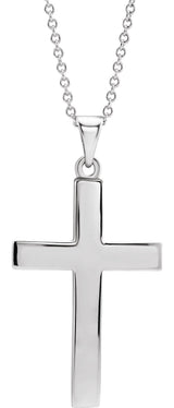 14K Gold Cross Necklace or Pendant – 15.23x7.38mm - White Gold
