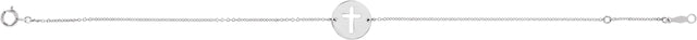 14K Gold Pierced Cross Disc Bracelet - White Gold - view 2