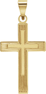 14K Gold Cross Necklace or Pendant – 17x11mm - Yellow Gold