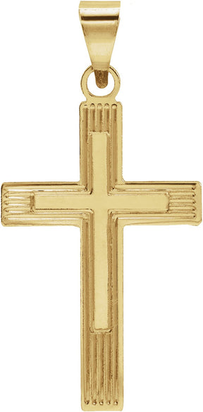 14K Gold Cross Necklace or Pendant – 17x11mm - Yellow Gold