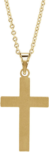 14K Gold Cross Necklace or Pendant – 17x11mm - Yellow Gold - view 3