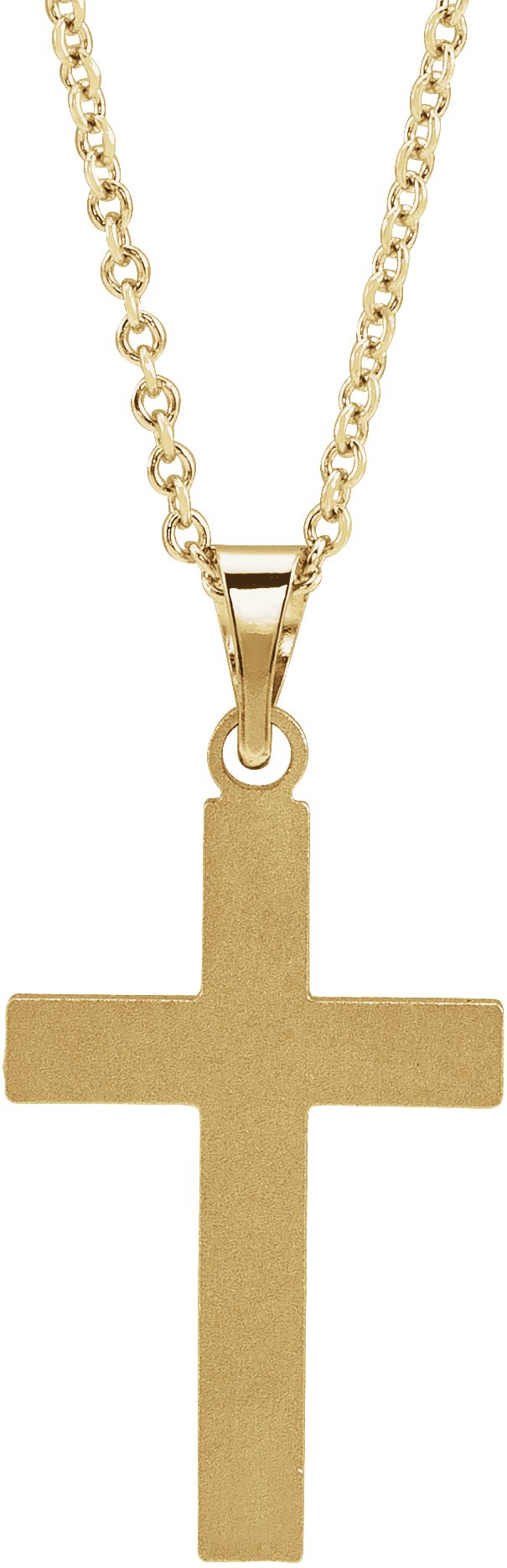 14K Gold Cross Necklace or Pendant – 17x11mm - Yellow Gold - view 3