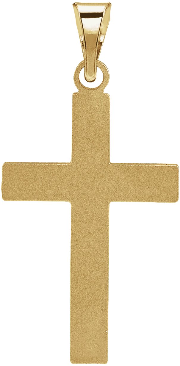 14K Gold Cross Necklace or Pendant – 17x11mm - Yellow Gold - view 3