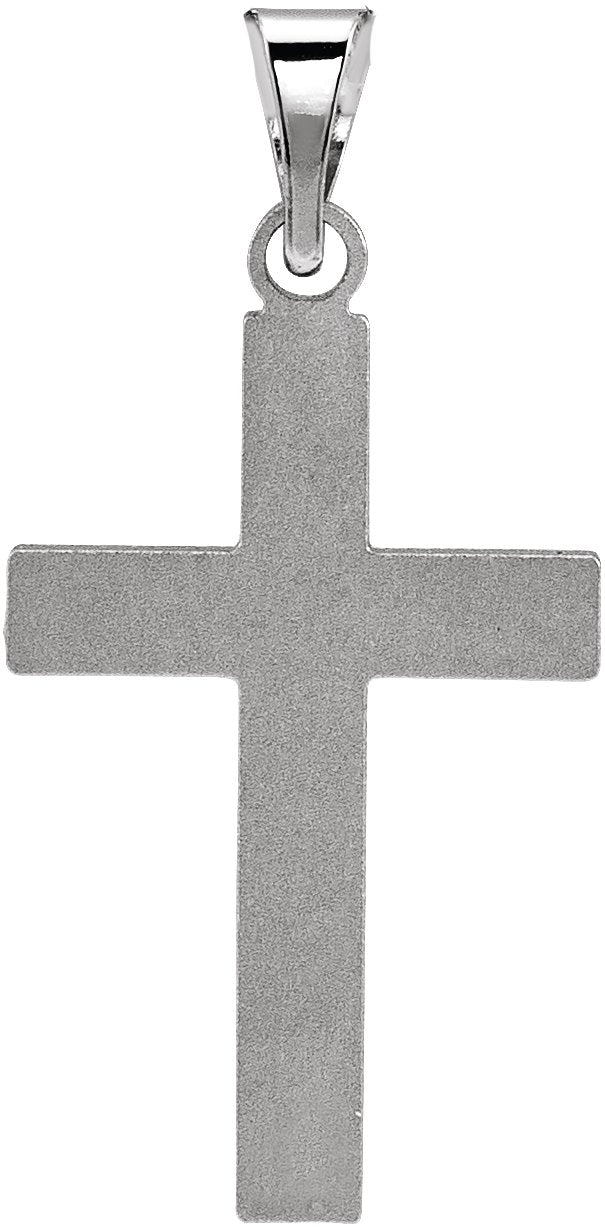 14K Gold Cross Necklace or Pendant – 17x11mm - White Gold - view 3