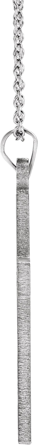 14K Gold Cross Necklace or Pendant – 17x11mm - White Gold - view 2