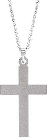 14K Gold Cross Necklace or Pendant – 17x11mm - White Gold - view 3