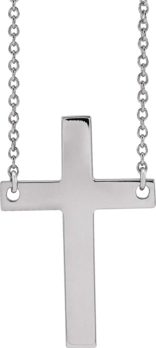 14K Gold Cross Necklace - Rose Gold - view 3